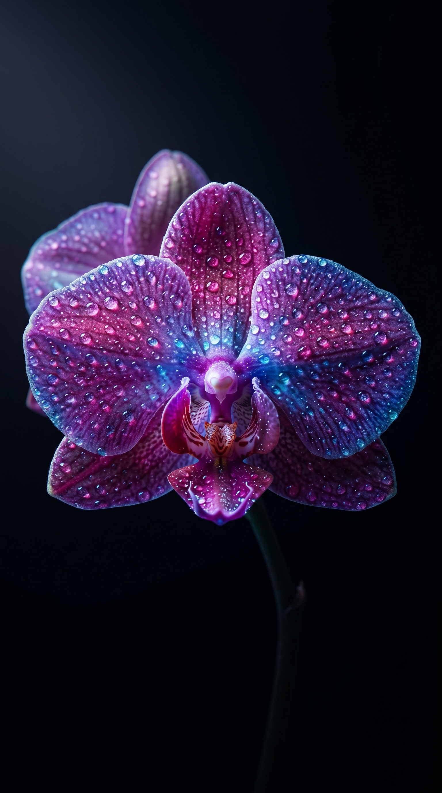 Exotic Flower With Dew Droplets